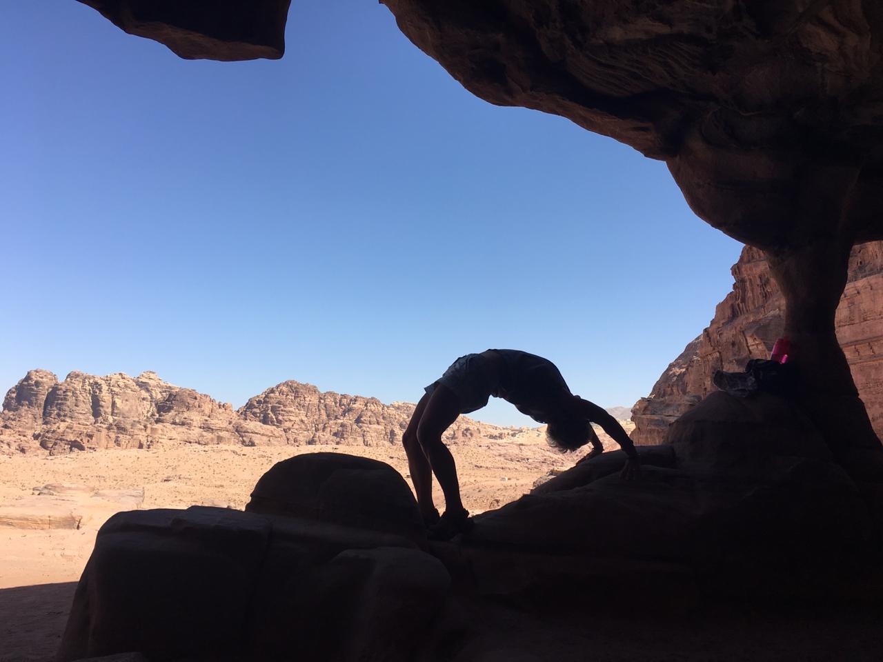 Urdah Dhanurasana in Petra Jordann